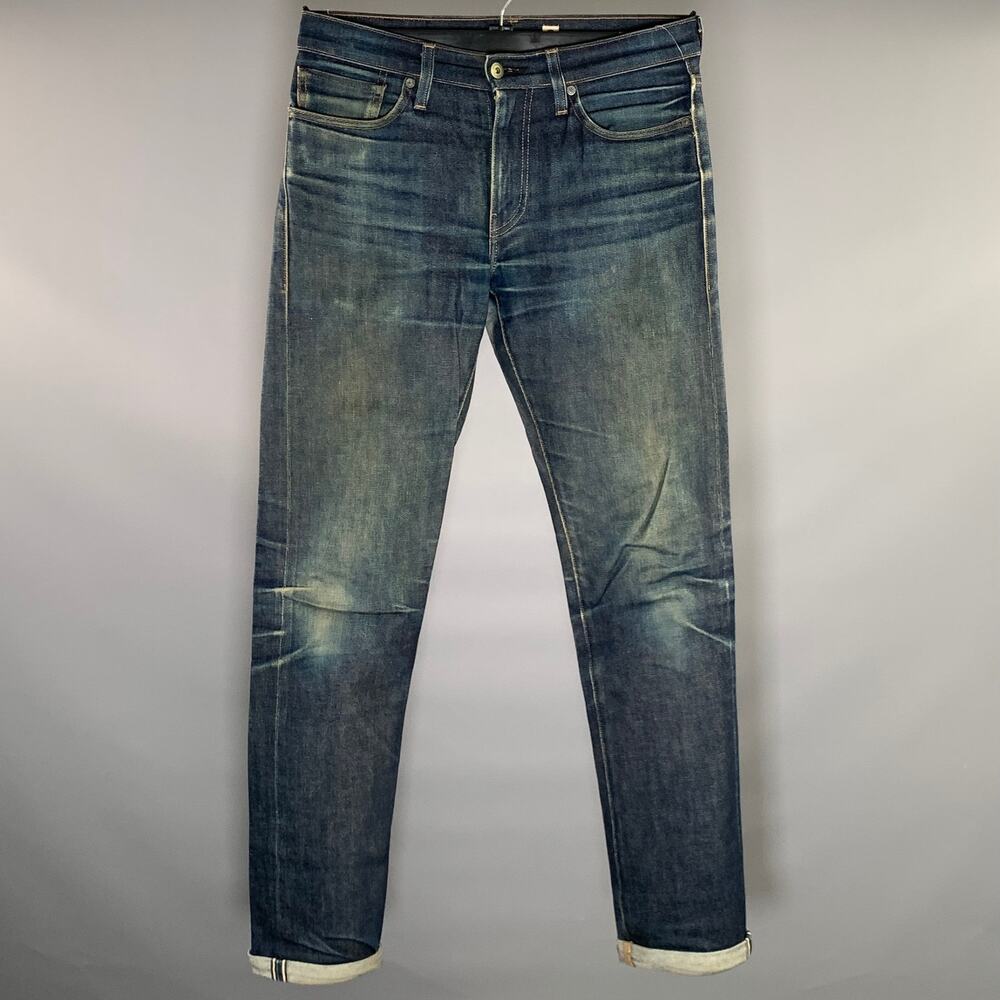 LEVI'S Size 31 Navy Tan Cotton Straight Jeans